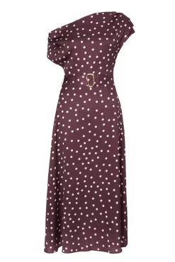 Quiz Evening Dresses|Day At The Races>Petite Dark Red Polka Dot Midaxi Dress