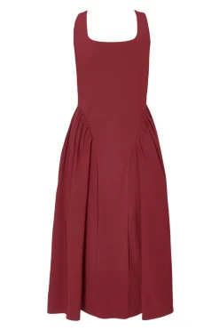 Quiz Christening Guest|Trending: Red>Petite Dark Red Ruched Side Midaxi Dress