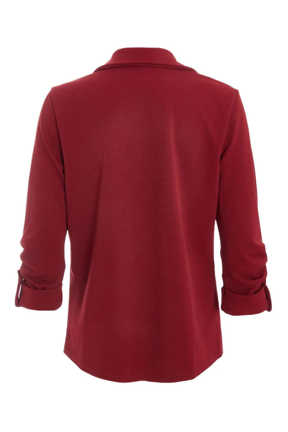 Quiz Workwear|Trending: Red>Petite Dark Red Ruched Sleeve Blazer