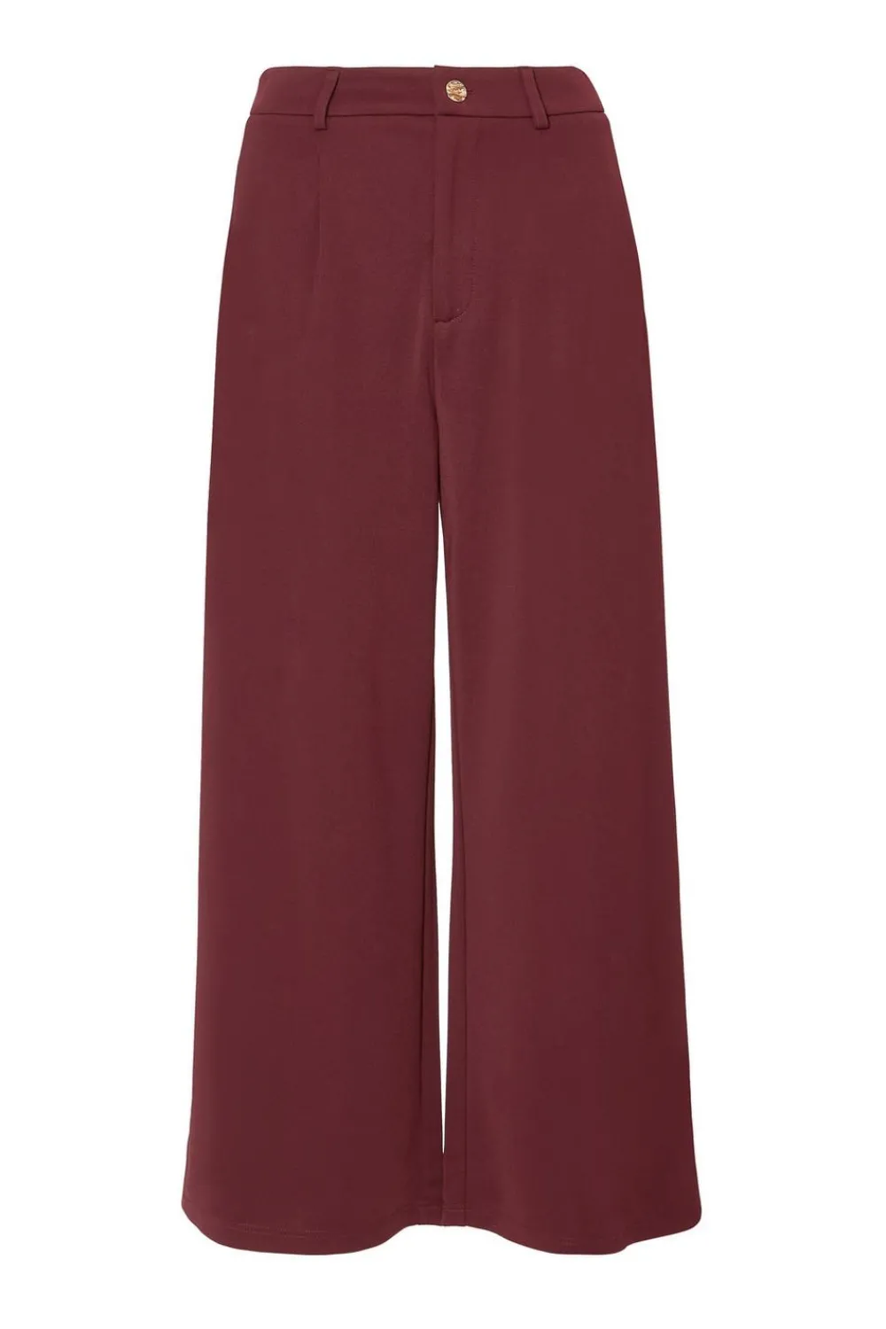 Quiz Workwear|Trousers>Petite Dark Red Wide Leg Trousers