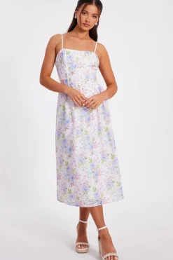 Quiz Day At The Races|Christening Guest>Petite Floral Embroidered Midi Dress