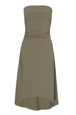 Quiz Day At The Races|Christening Guest>Petite Khaki Bandeau Midi Dress