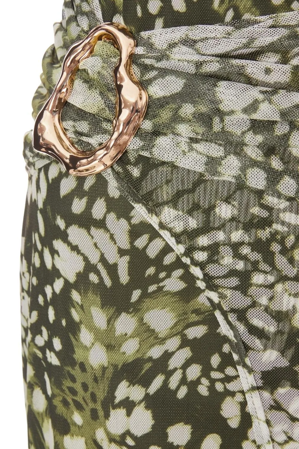 Quiz Going Out|Dresses>Petite Khaki Mesh Animal Print Midaxi Dress