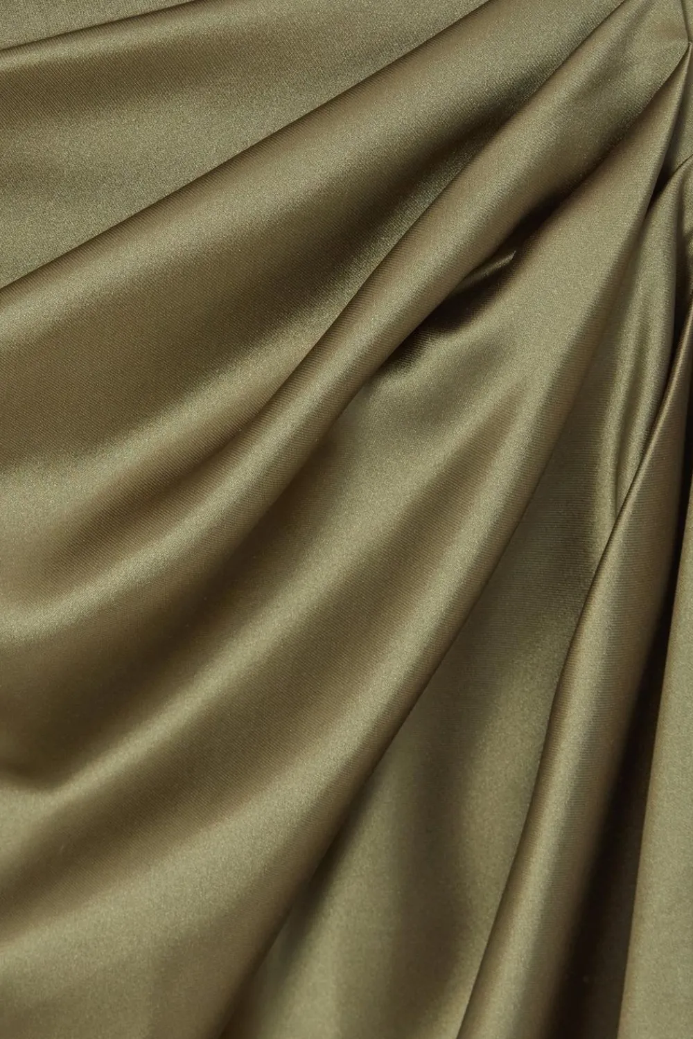 Quiz Day At The Races|Christening Guest>Petite Khaki Satin Ruched Midi Dress