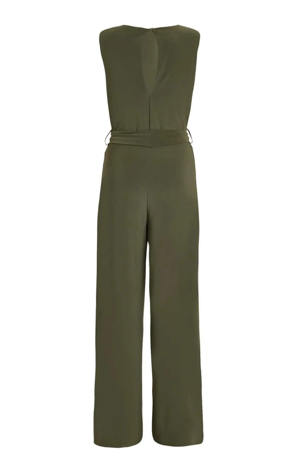 Quiz Going Out Jumpsuits|Jumpsuits>Petite Khaki Tie Waist Jumpsuit
