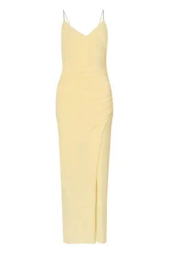 Quiz Evening Dresses|Dresses>Petite Lemon Diamante Strap Maxi Dress
