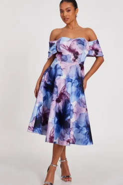 Quiz Day At The Races|Florals>Petite Light Blue Floral Skater Dress