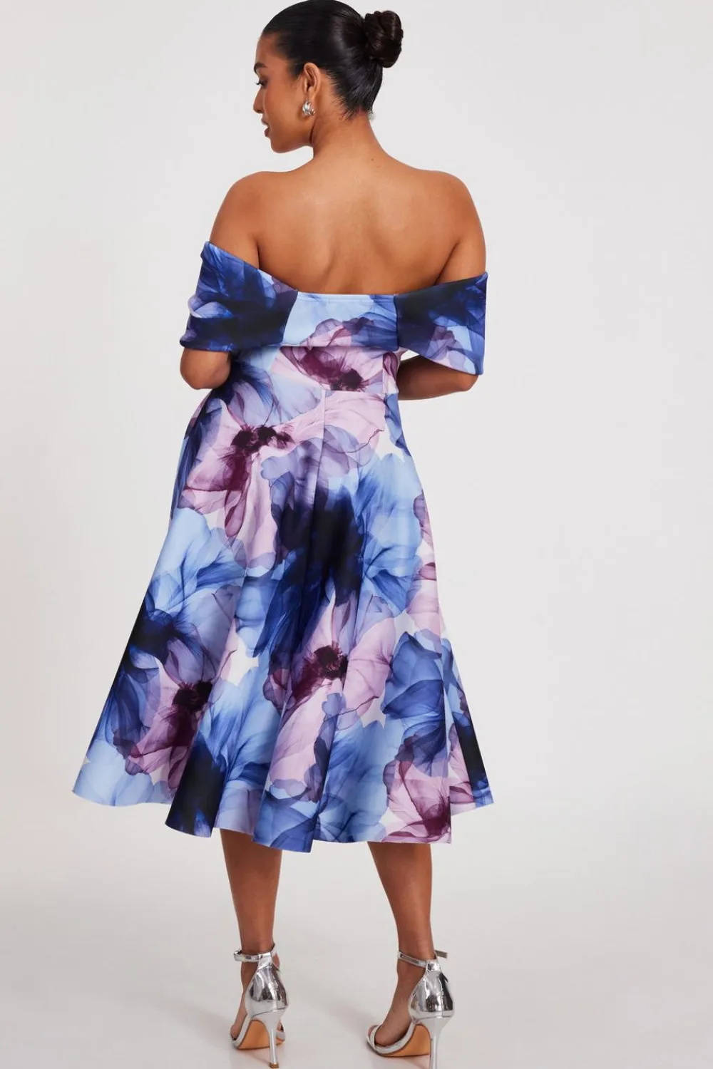 Quiz Day At The Races|Florals>Petite Light Blue Floral Skater Dress