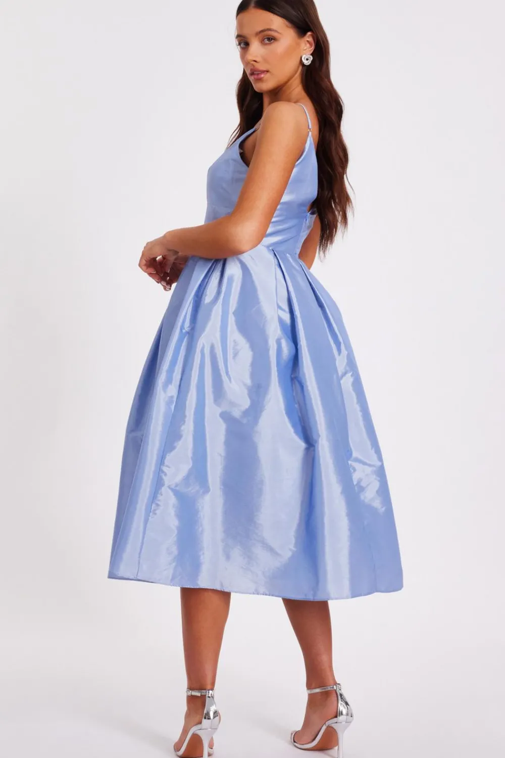Quiz Prom Dresses|Prom & Ball>Petite Light Blue Taffeta Midi Dress
