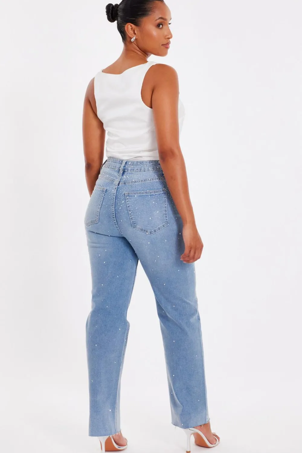 Quiz Trousers|Modest>Petite Light Denim Embellished Jeans