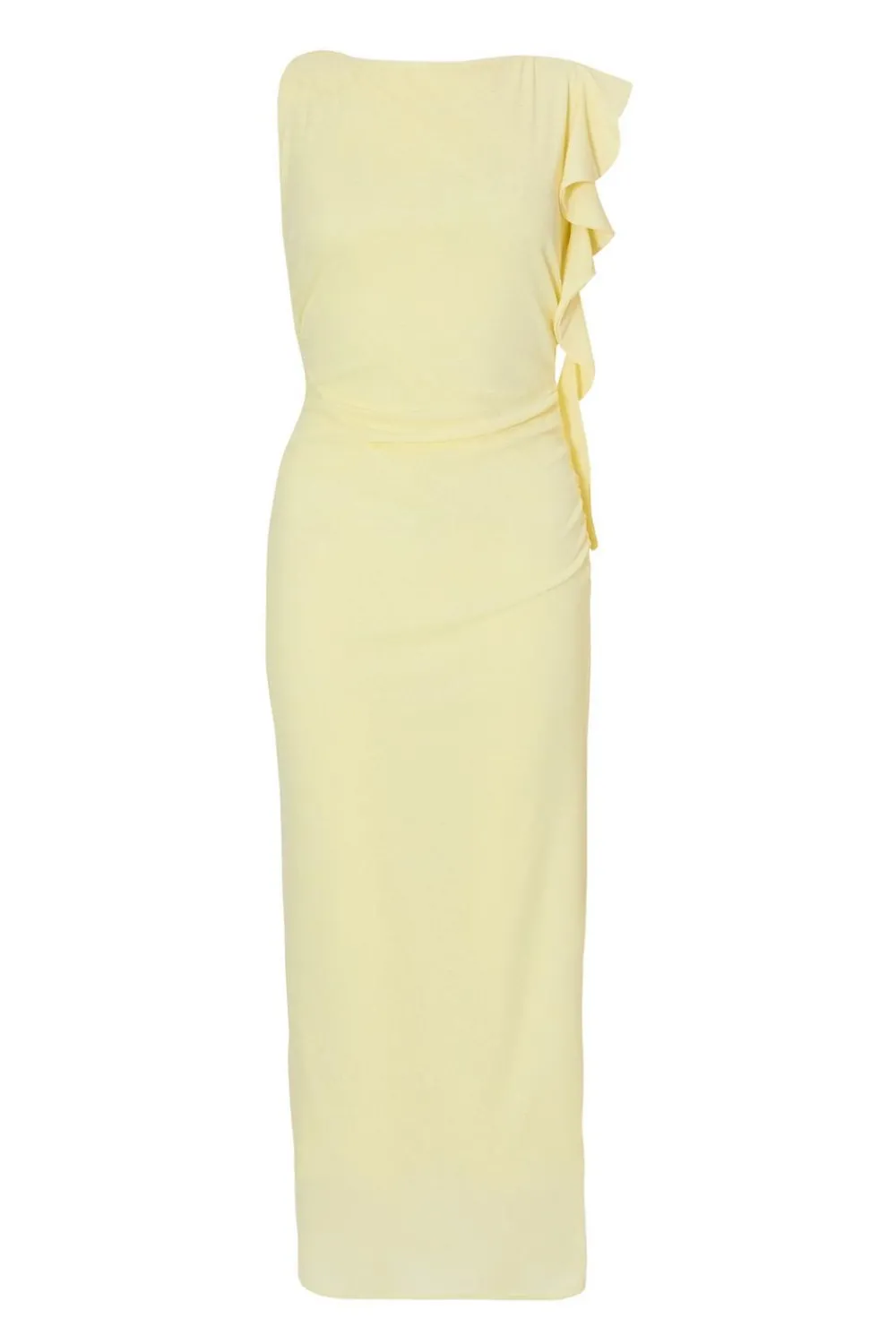 Quiz Summer Clothes|Holiday>Petite Light Yellow Frill Midi Dress