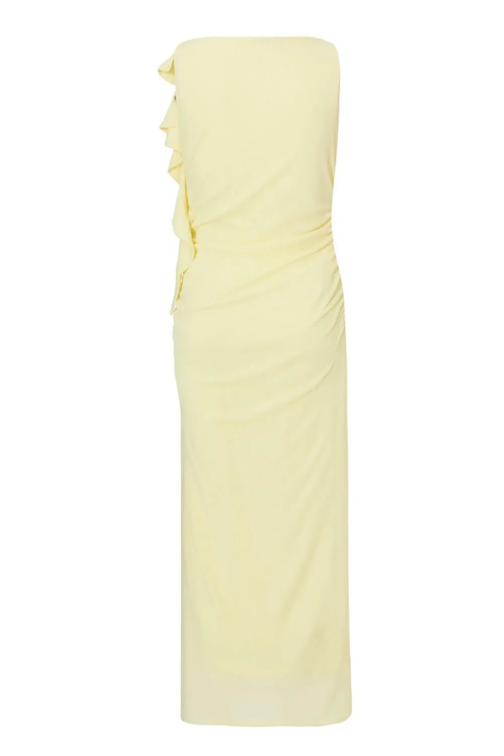 Quiz Summer Clothes|Holiday>Petite Light Yellow Frill Midi Dress