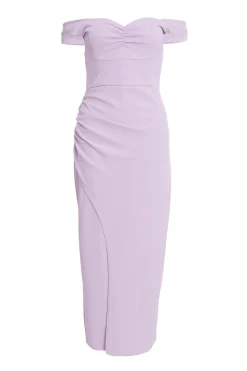 Quiz Prom Dresses|Prom & Ball>Petite Lilac Ruched Bardot Maxi Dress