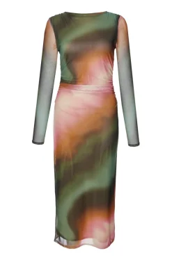 Quiz Modest|Going Out>Petite Mesh Marble Print Midi Dress