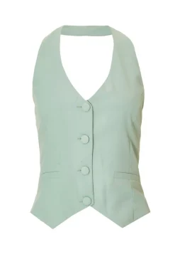 Quiz Waistcoat|Going Out Tops>Petite Mint Tailored Waistcoat