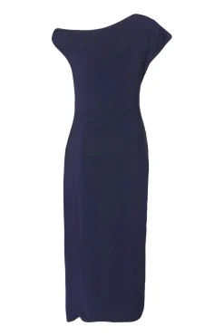 Quiz Day At The Races|Christening Guest>Petite Navy Asymmetric Wrap Midaxi Dress