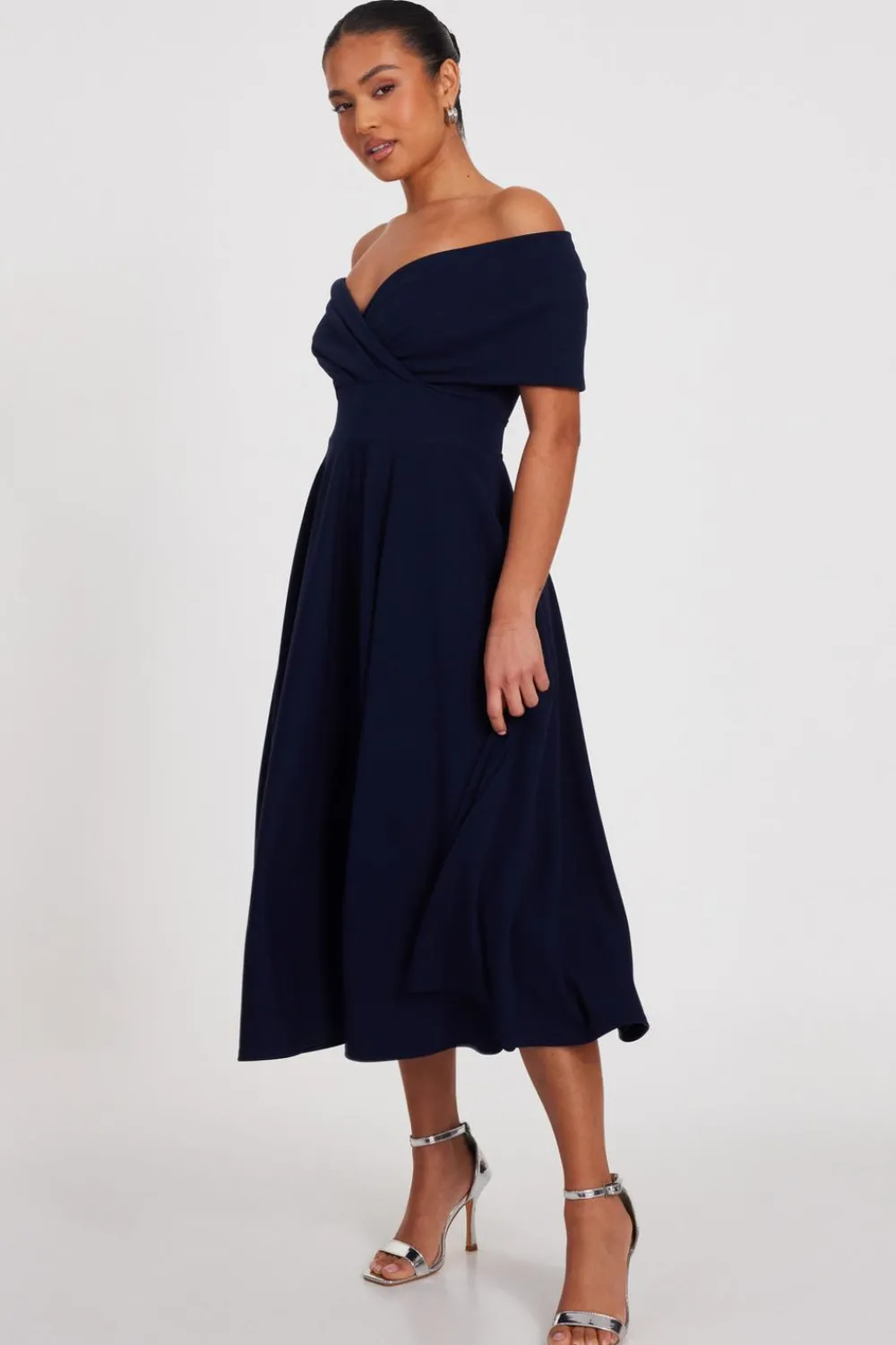 Quiz Evening Dresses|Christening Guest>Petite Bardot Midi Dress