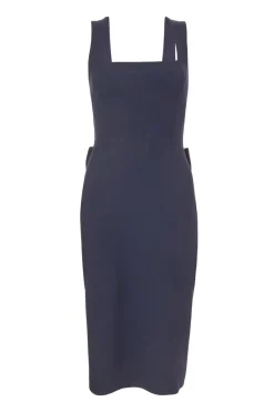 Quiz Day At The Races|Christening Guest>Petite Navy Bow Back Midi Dress