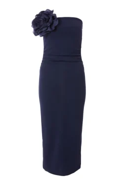 Quiz Evening Dresses|Wedding Guest Dresses>Petite Navy Corsage Midaxi Dress