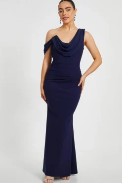 Quiz Prom Dresses|Prom & Ball>Petite Navy Drop Sleeve Maxi Dress