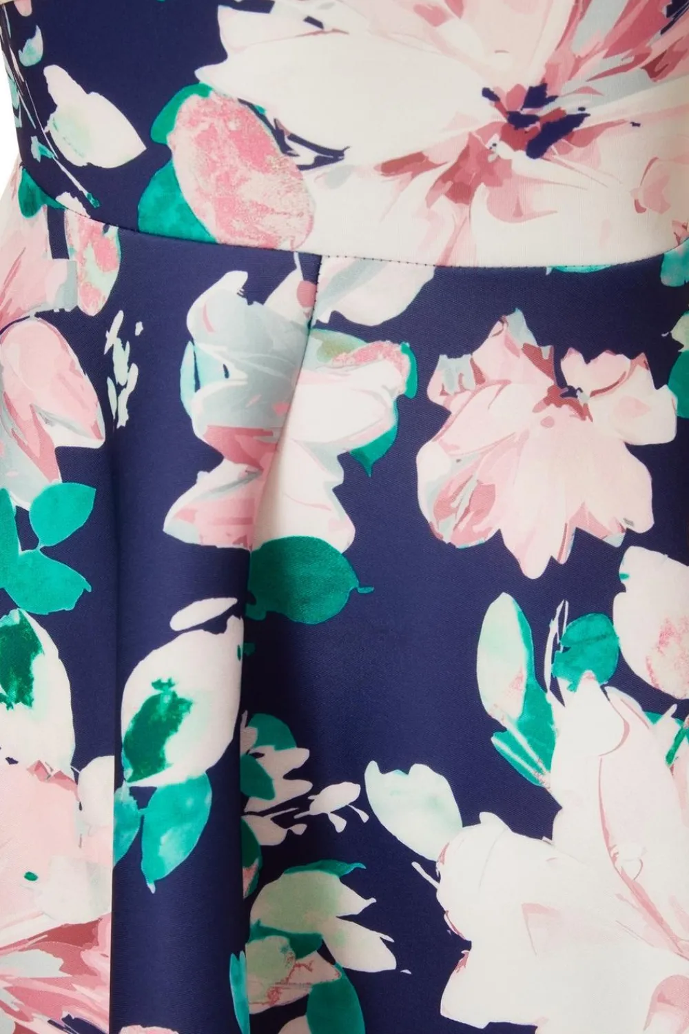 Quiz Day At The Races|Christening Guest>Petite Navy Floral Print Skater Dress