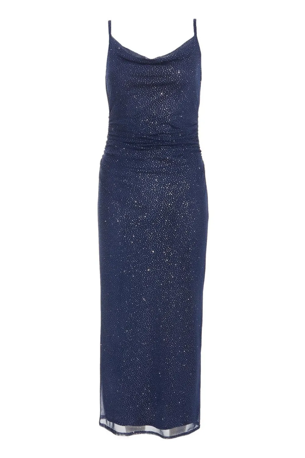 Quiz Evening Dresses|Petite Dresses>Petite Navy Glitter Mesh Midaxi Dress