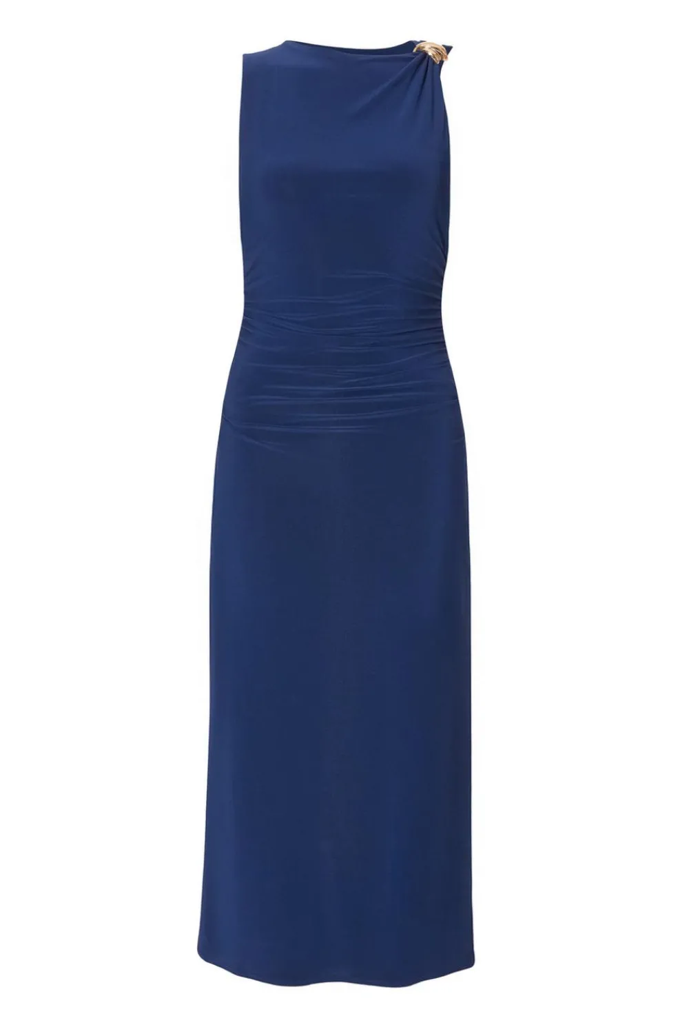Quiz Day At The Races|Christening Guest>Petite Navy Gold Buckle Midaxi Dress