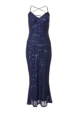 Quiz Prom Dresses|Prom & Ball>Petite Navy Sequin Fishtail Maxi Dress