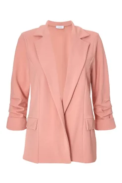 Quiz Workwear|Jackets & Coats>Petite Pink Ruched Sleeve Blazer