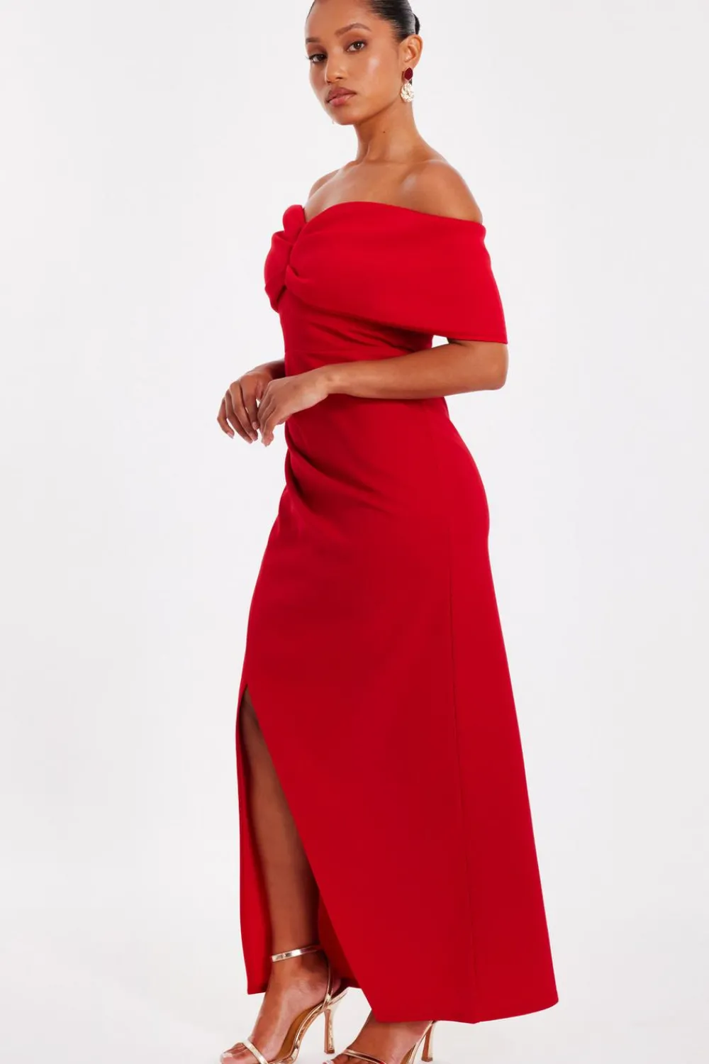 Quiz Prom Dresses|Prom & Ball>Petite Red Bardot Maxi Dress