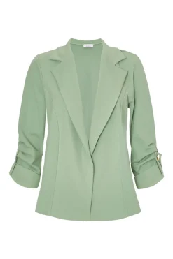Quiz Workwear|Summer Clothes>Petite Sage Ruched Sleeve Blazer