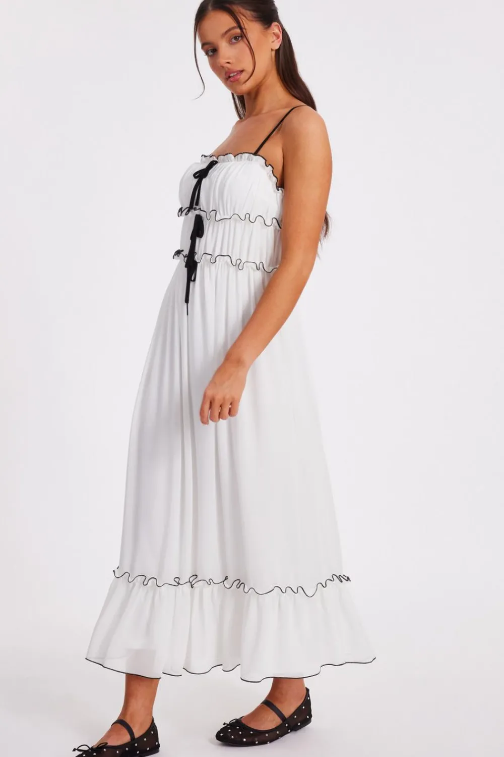 Quiz Summer Clothes|Holiday>Petite White Chiffon Strappy Midaxi Dress