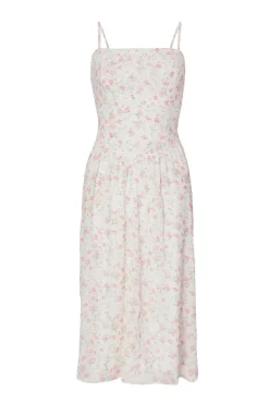 Quiz Summer Clothes|Holiday>Petite White Floral Print Midi Dress
