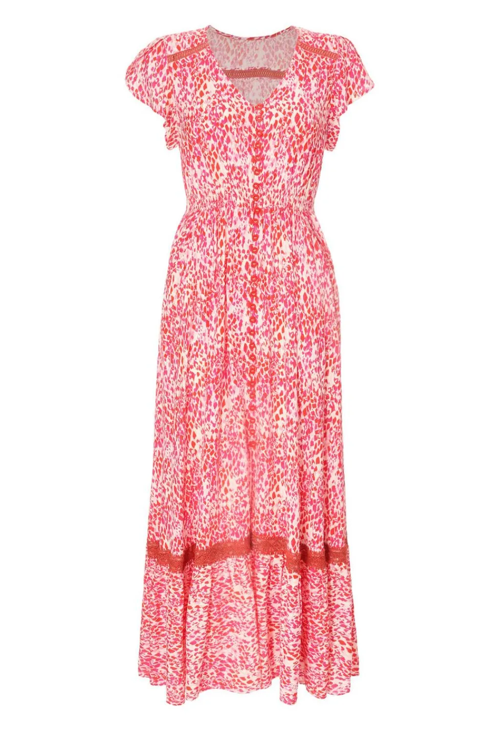 Quiz Summer Clothes|Holiday>Pink Animal Print Midaxi Dress