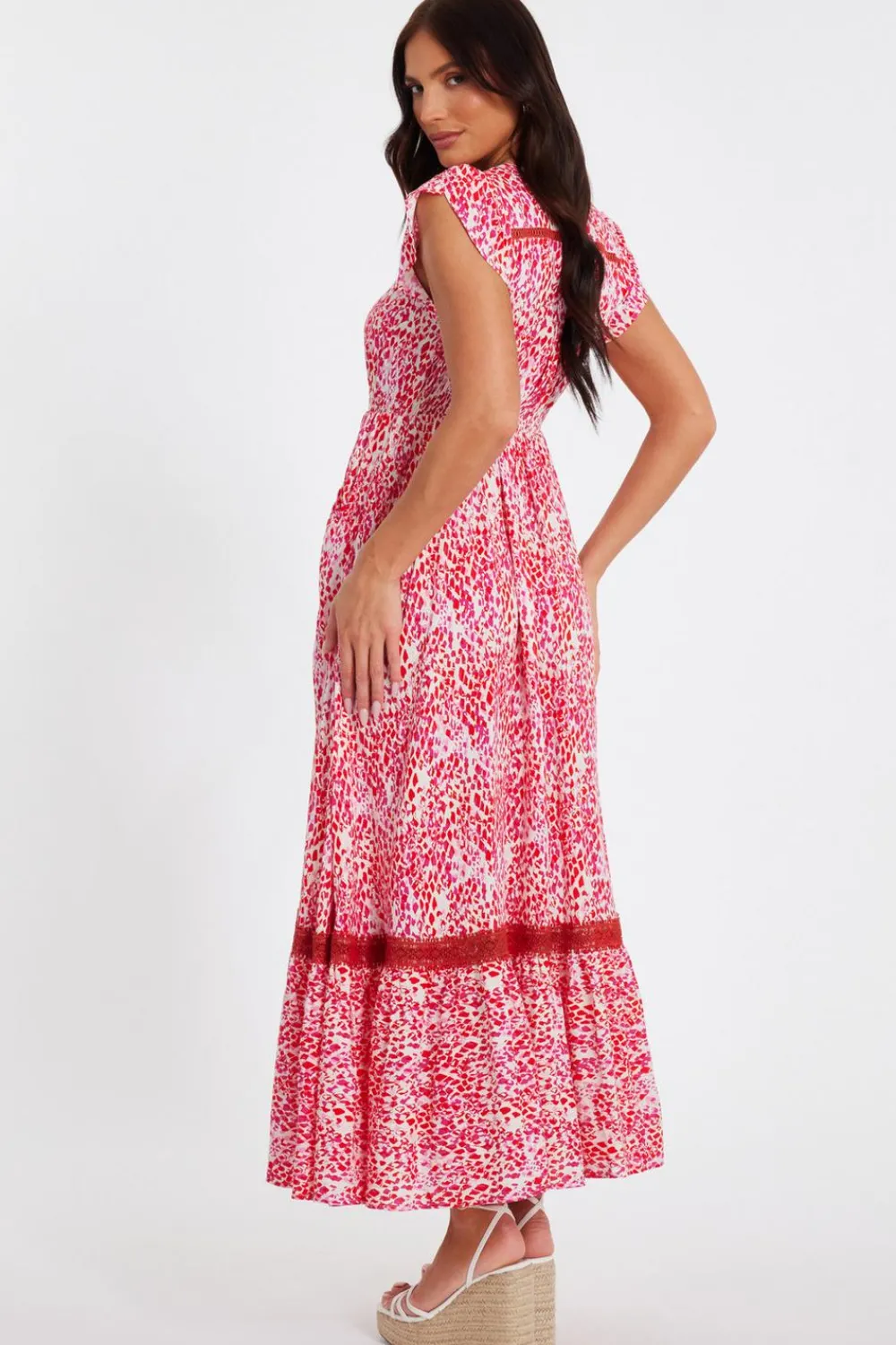Quiz Summer Clothes|Holiday>Pink Animal Print Midaxi Dress