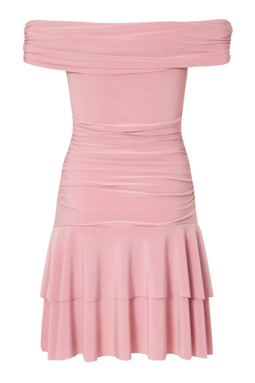 Quiz Summer Clothes|Holiday>Pink Bardot Ruched Mini Dress