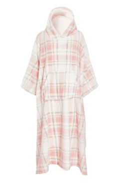 Quiz Nightwear>Pink Check Fleece Blanket Hoodie