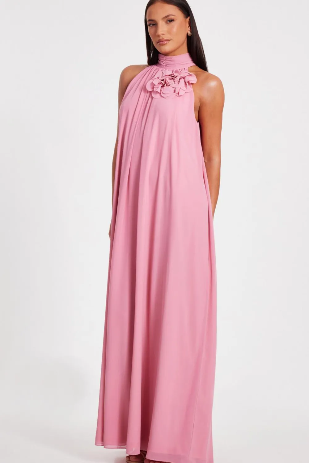 Quiz Prom Dresses|Prom & Ball>Pink Chiffon Corsage Maxi Dress