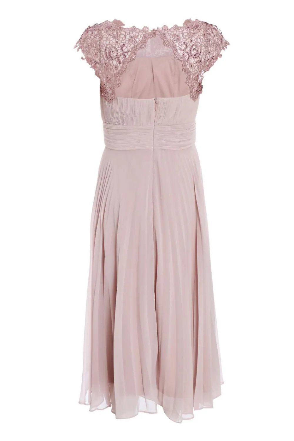 Quiz Wedding Guest Dresses|Pink Dresses>Pink Chiffon Embellished Pleated Midi Dress