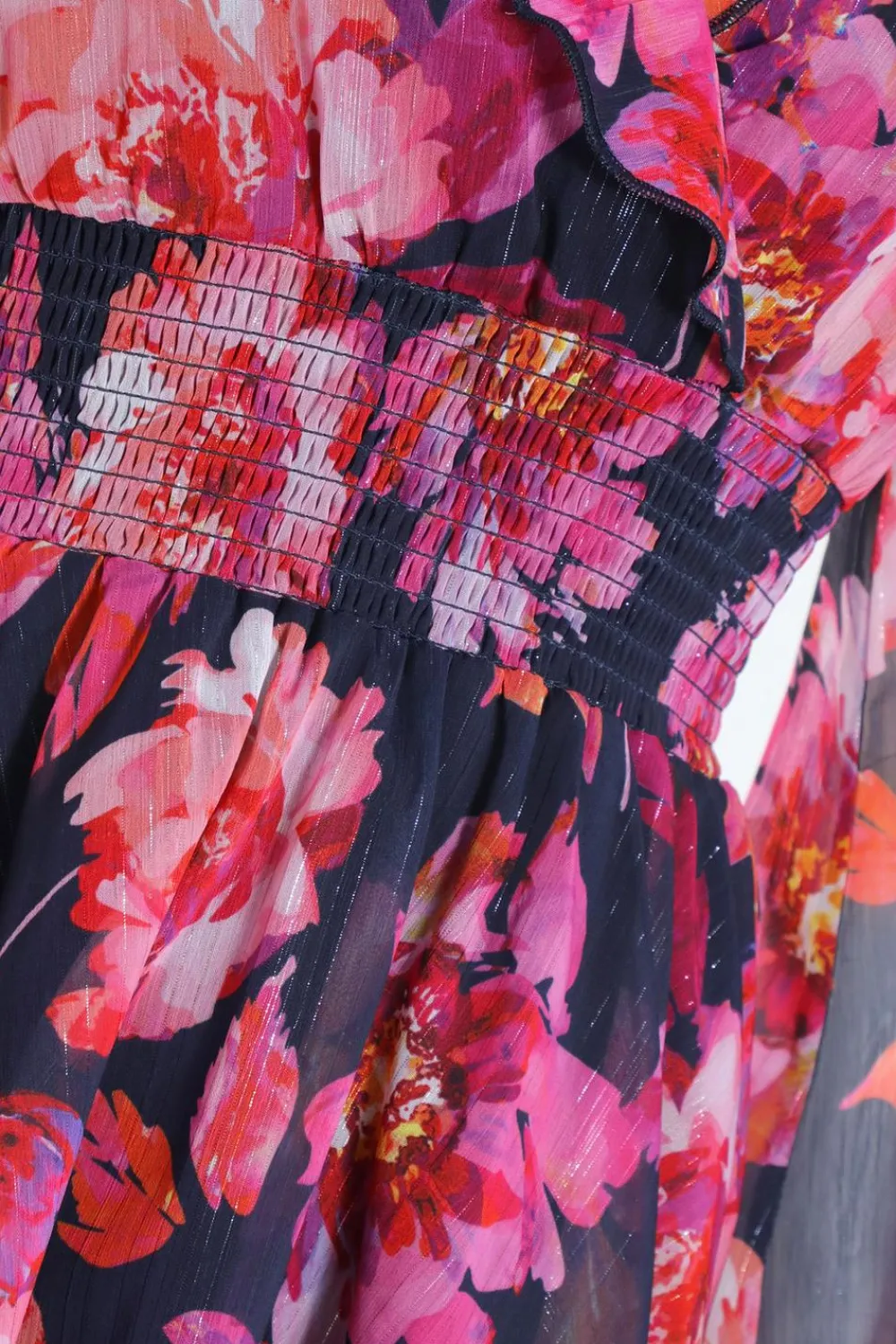 Quiz Mini Dresses|Floral Dresses>Pink Chiffon Floral Tiered Skater Mini Dress