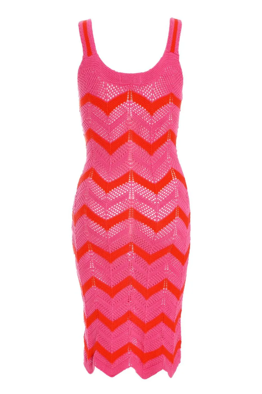 Quiz Knitwear|Holiday>Pink Crochet Midi Dress