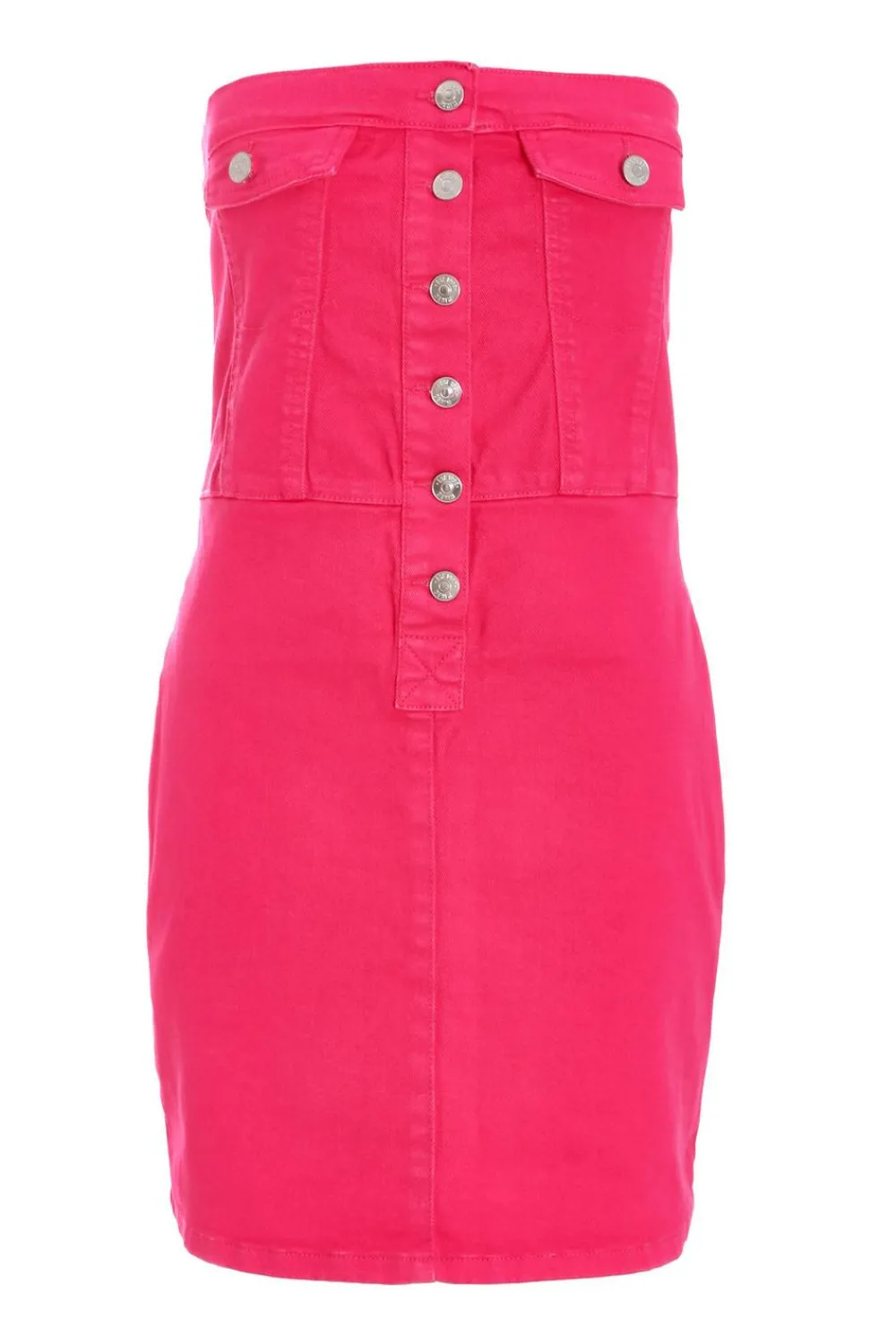 Quiz Summer Clothes|Pink Dresses>Pink Denim Bandeau Mini Dress