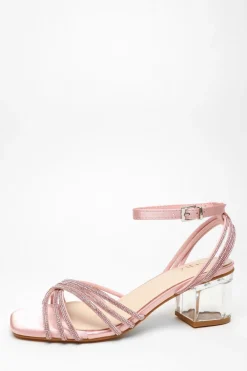 Quiz Shoe & Bag Sets|Occasion Shoes>Diamante Strap Low Heeled Sandals
