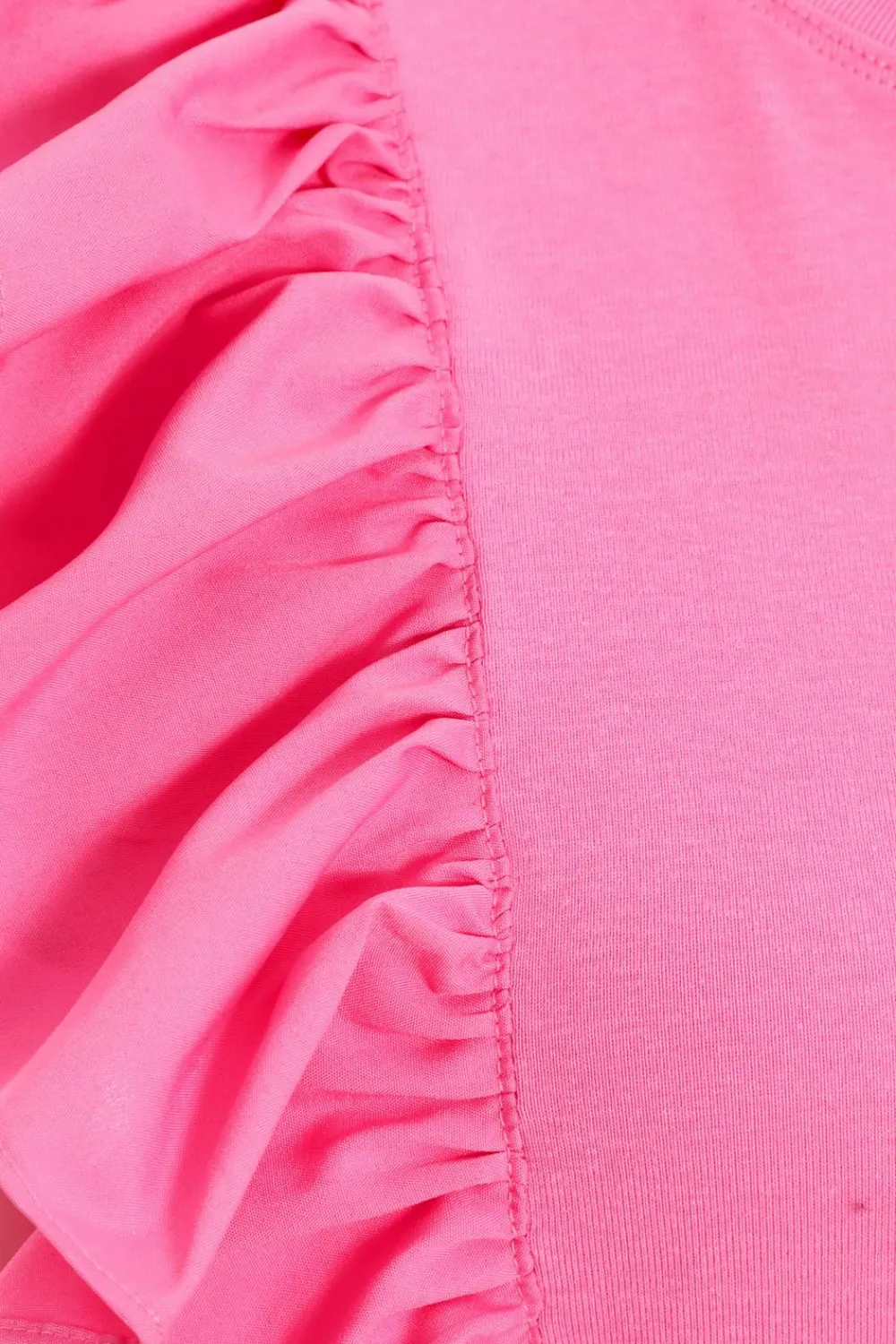 Quiz T-Shirts|Summer Tops>Pink Double Frill Sleeve Top