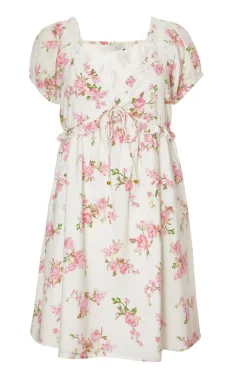 Quiz Summer Clothes|Holiday>Pink Floral Puff Sleeve Mini Dress