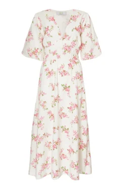 Quiz Summer Clothes|Holiday>Pink Floral V-Neck Midi Dress
