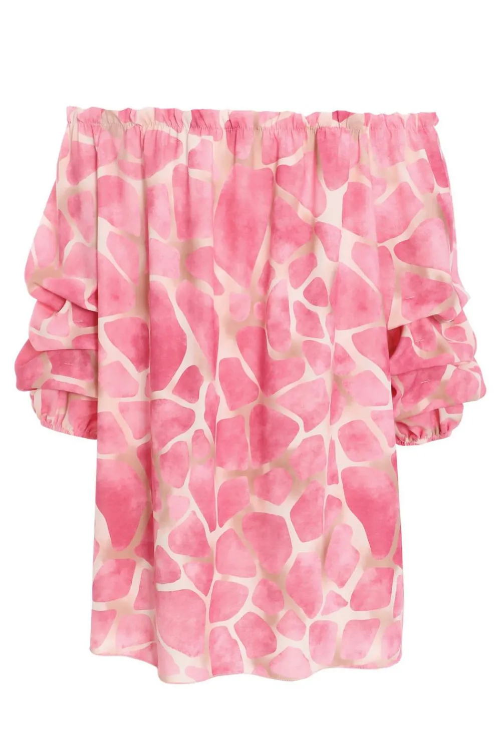 Quiz Shirts & Blouses|Bardot Tops>Pink Giraffe Print Bardot Top