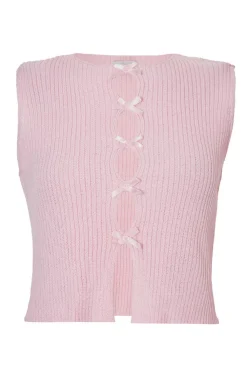 Quiz Summer Tops|Day Tops>Knit Mini Bow Top