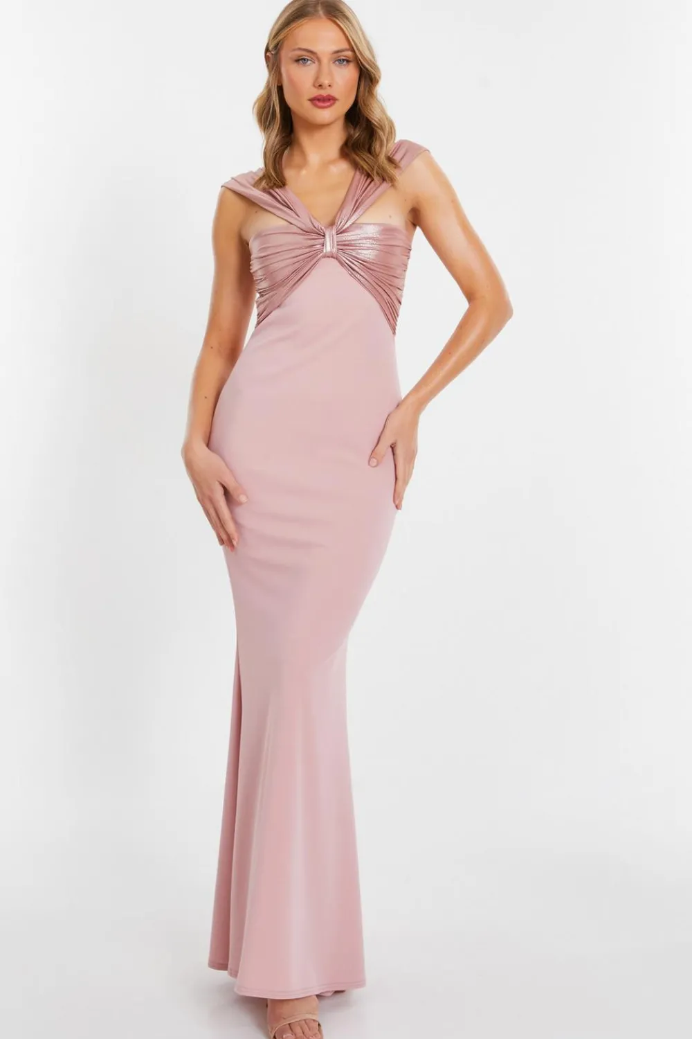 Quiz Prom Dresses|Prom & Ball>Pink Knot Front Maxi Dress