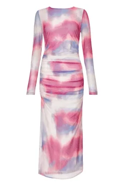 Quiz Summer Clothes|Going Out>Pink Marble Print Midi Dress